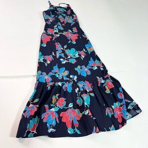 Du Paradis Dress Womens XS Summer Night Halter Neck Sleeveless Ruffled Hem Maxi